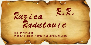 Ružica Radulović vizit kartica